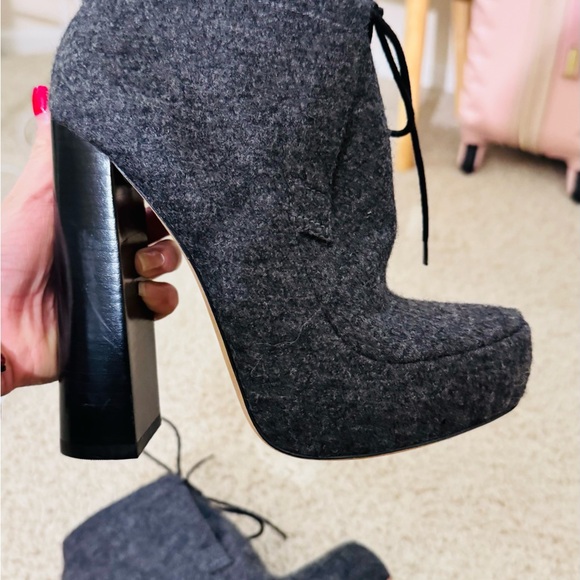 Alexander Wang Constance Gray Wool platform boots Heel/ pump Women’s Size 35 - Picture 3 of 9